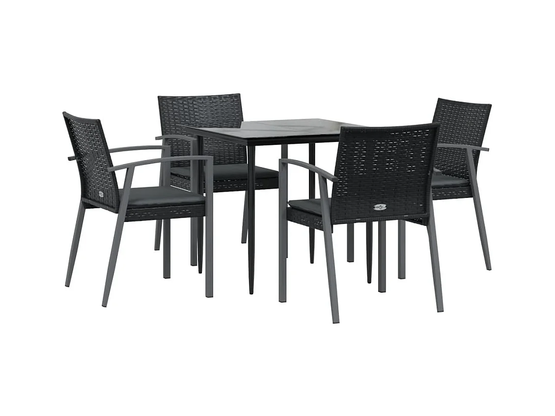 Bucyrus  5-delige Tuinset met kussens poly rattan en staal