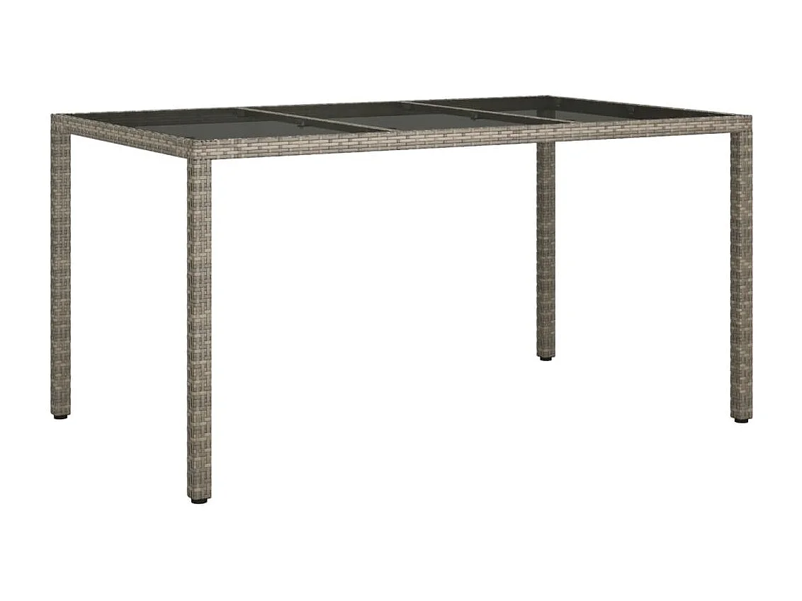 Garden Furniture -  Ensemble à manger jardin et coussins 7 pcs gris rotin