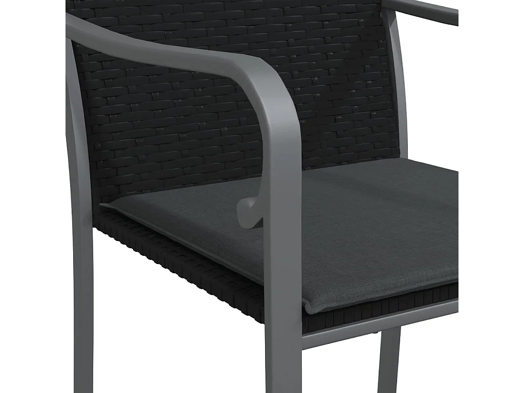 Tholen  Ensemble à manger de jardin 7 pcs coussins résine tressée acier