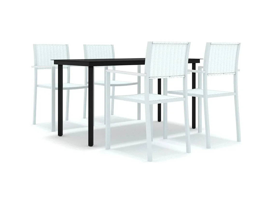 Ullira  Ensemble à manger de jardin 5 pcs Blanc