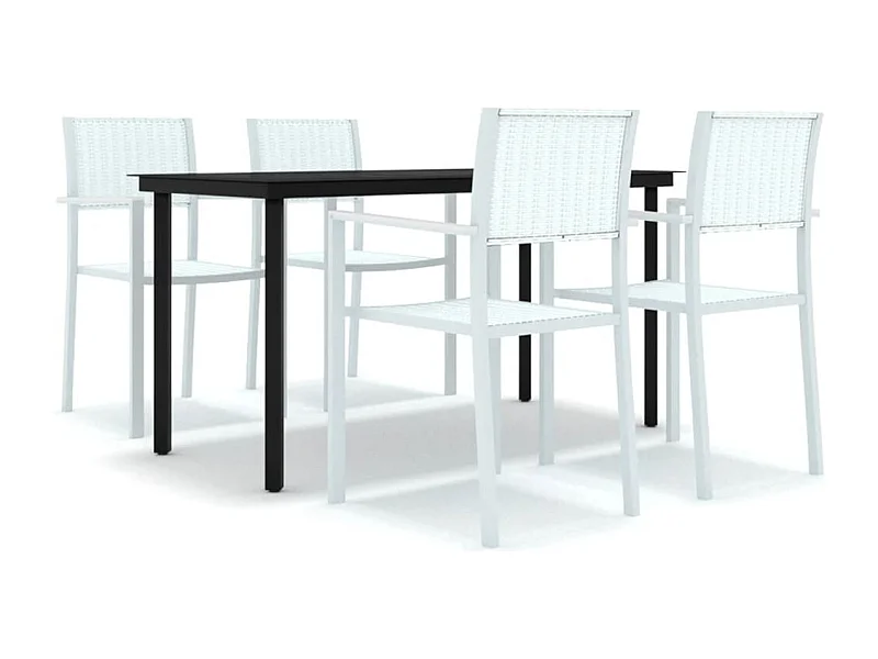 Ullira  Ensemble à manger de jardin 5 pcs Blanc