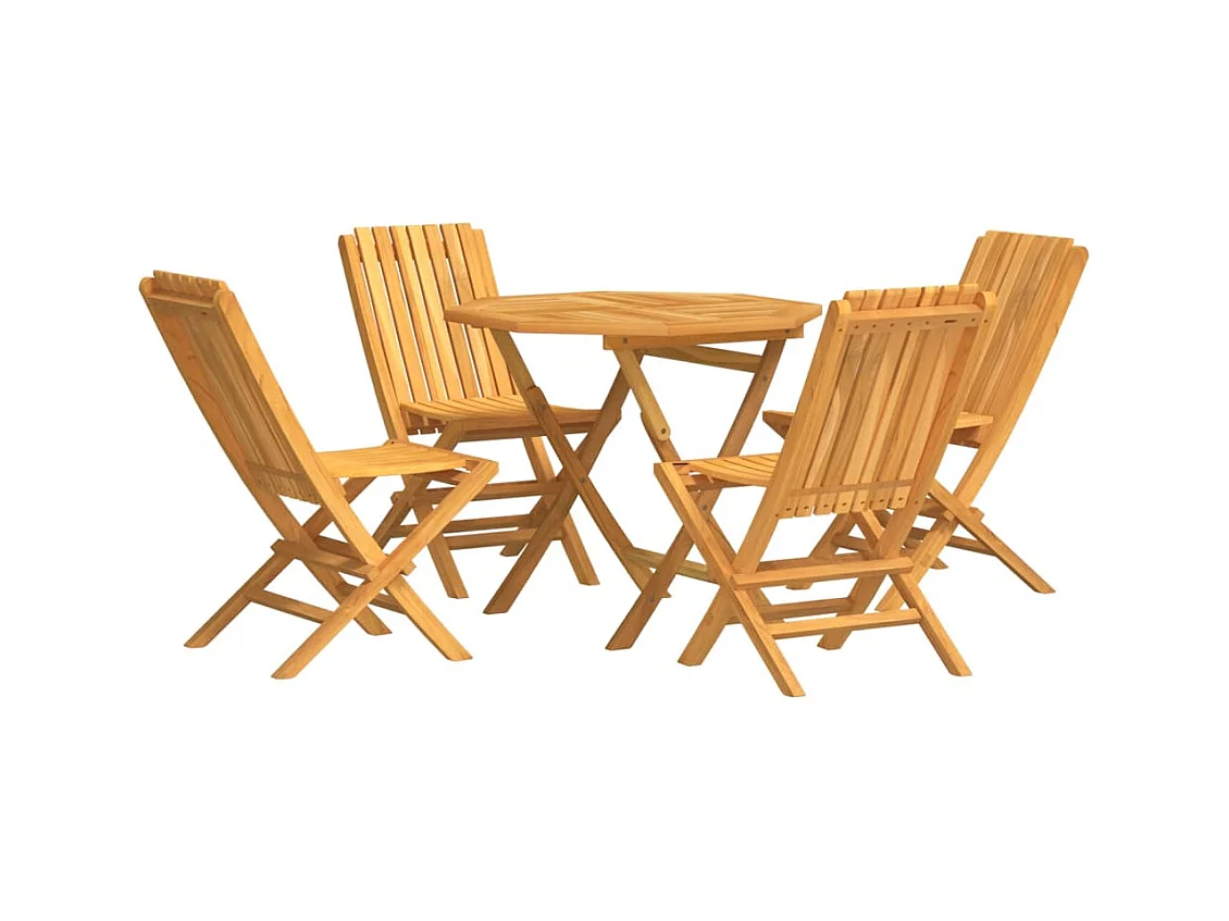 Blacksburg  Ensemble à manger de jardin 5 pcs Bois de teck massif