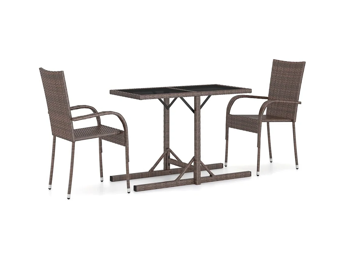 Evina  3-delige Tuinset bruin