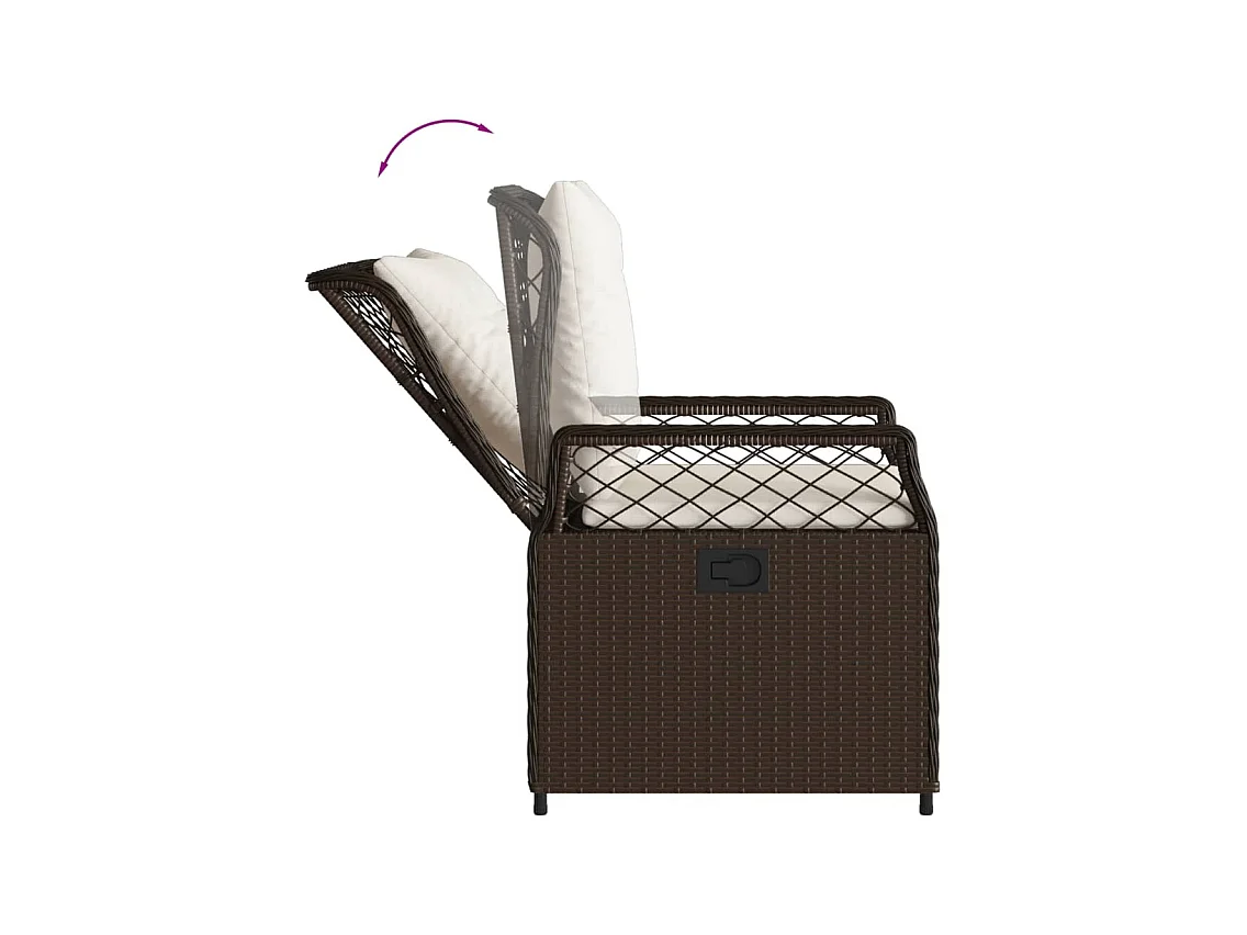 Veteli  Set comedor para jardín 9 pzas y cojines ratán sintético marrón