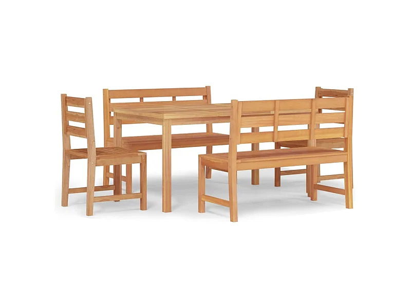 Addison Lee  Ensemble à manger de jardin 5pcs Bois de teck massif