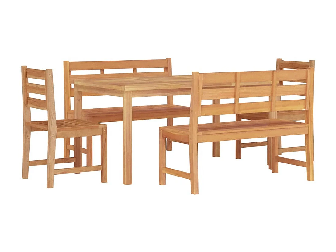 Addison Lee  Ensemble à manger de jardin 5pcs Bois de teck massif