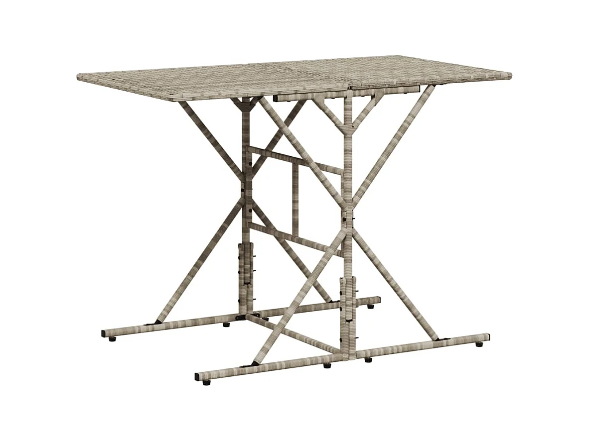 Cille  Ensemble à manger de jardin et coussins 7 pcs gris clair rotin