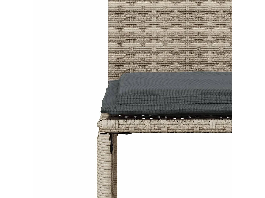 Cille  Ensemble à manger de jardin et coussins 7 pcs gris clair rotin