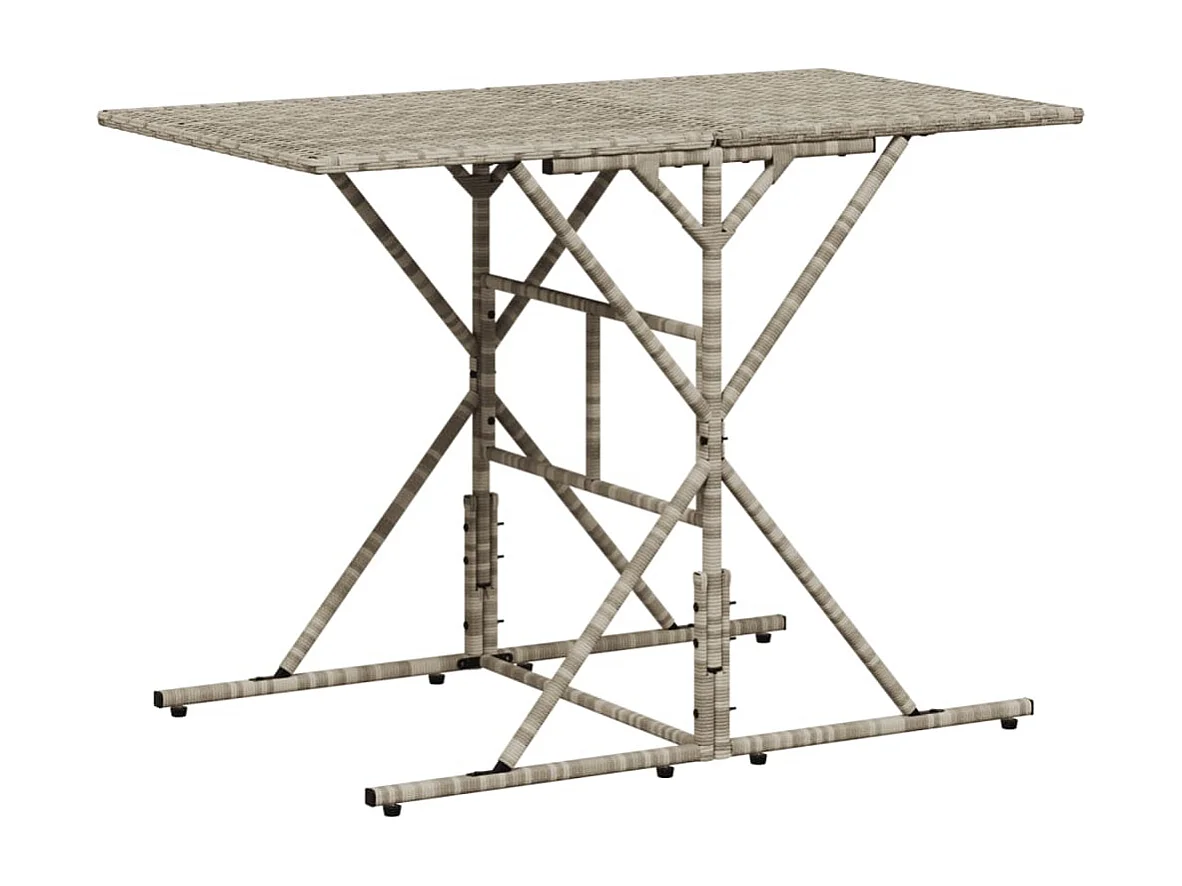 Cille  Ensemble à manger de jardin et coussins 7 pcs gris clair rotin