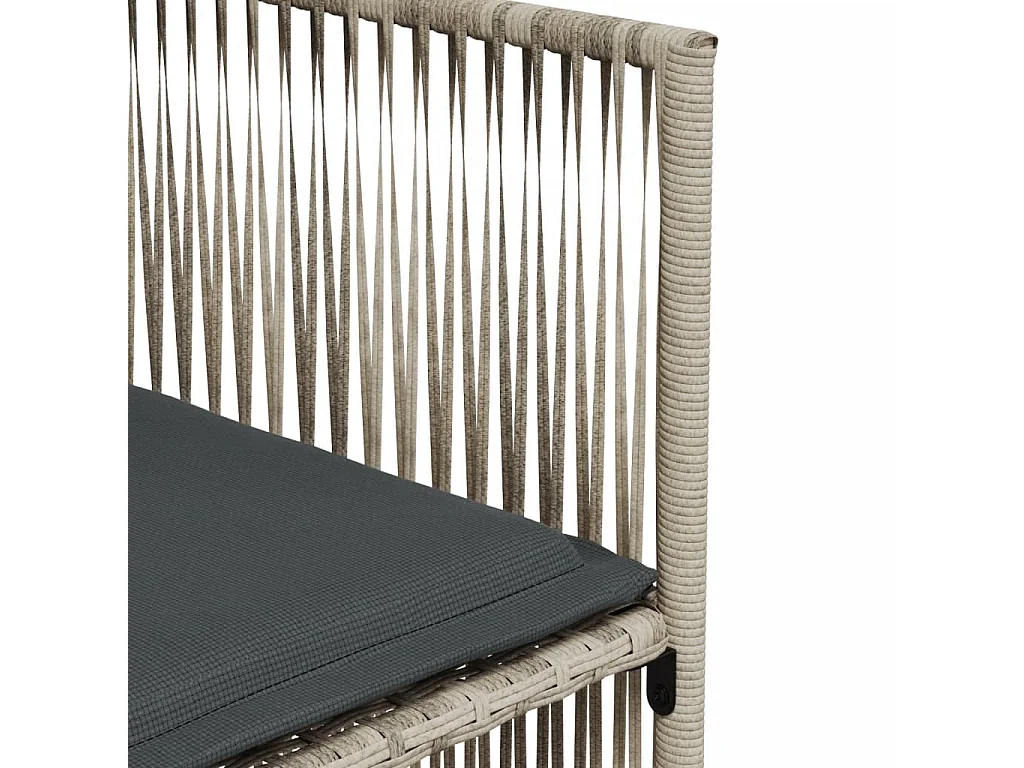 Cille  Ensemble à manger de jardin et coussins 7 pcs gris clair rotin