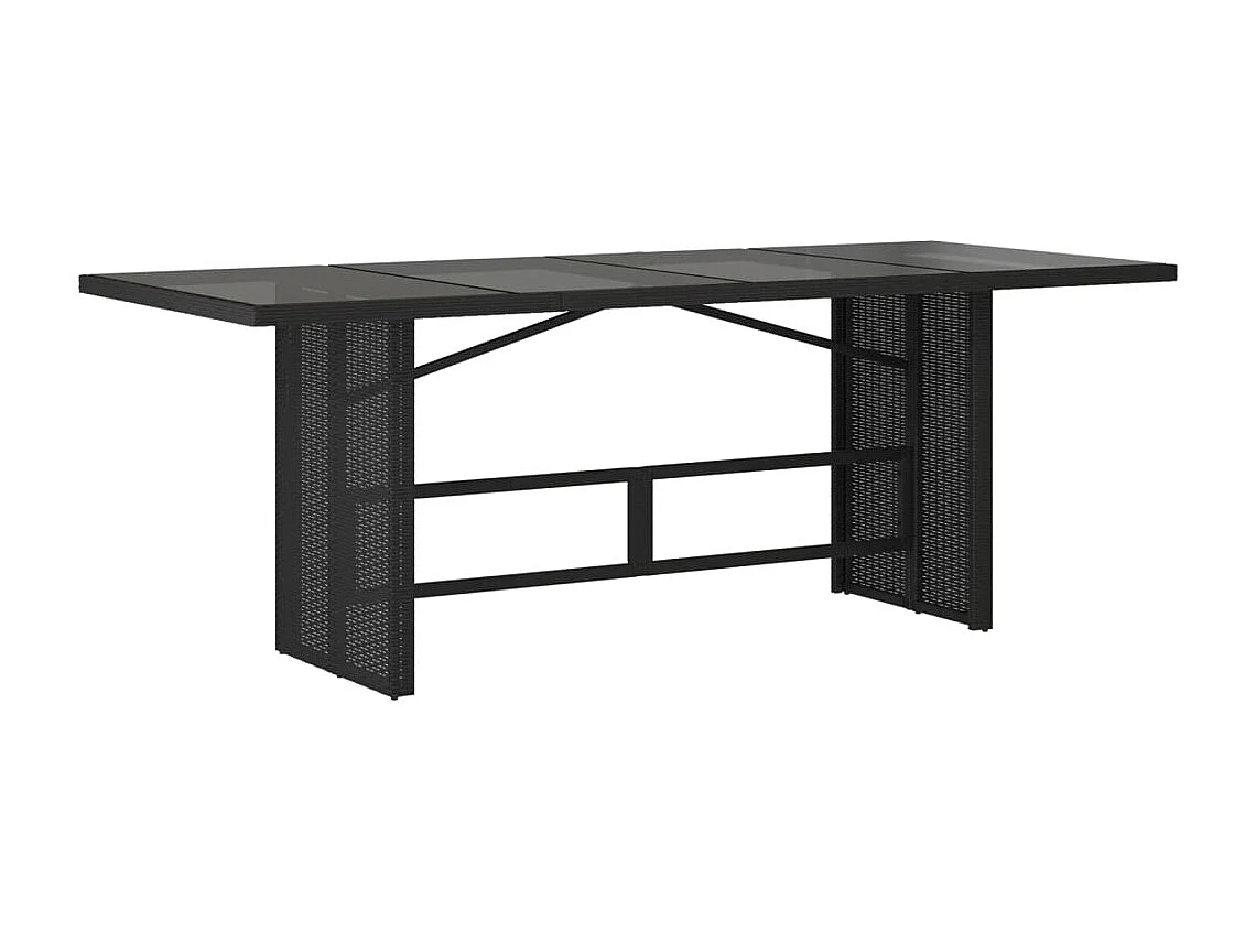 Karlyn  Ensemble à manger de jardin coussins 7pcs Noir Résine tressée