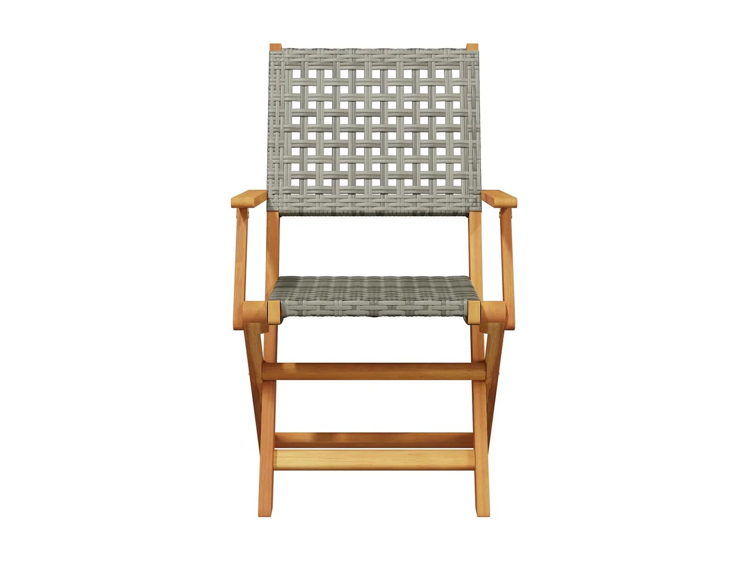 Katryn  5-delige Tuinset poly rattan en massief hout grijs