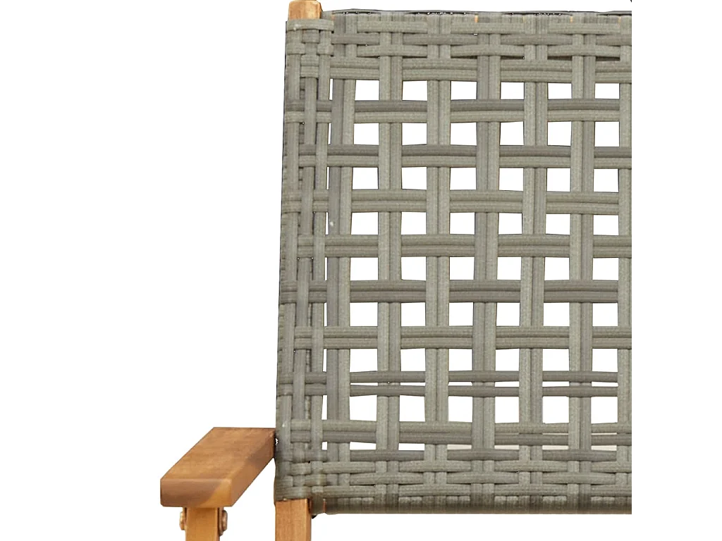 Katryn  5-delige Tuinset poly rattan en massief hout grijs