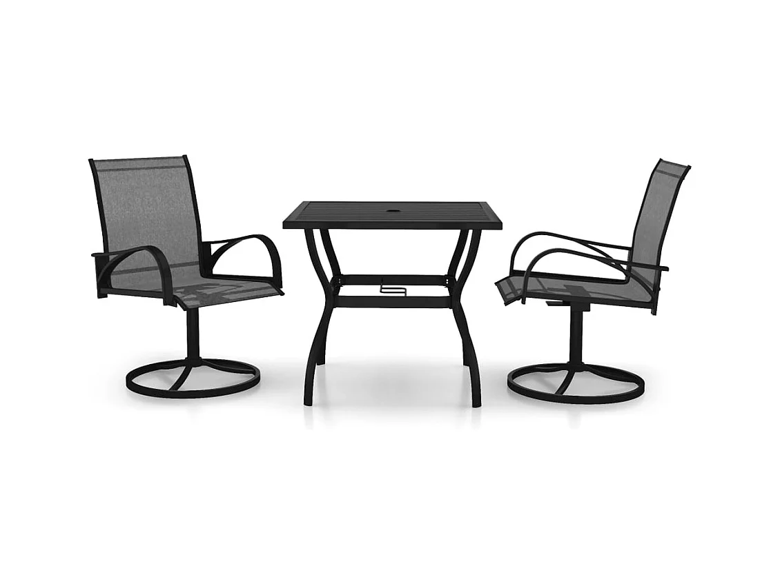 Berg en Dal  Ensemble à manger de jardin 3 pcs textilène et acier