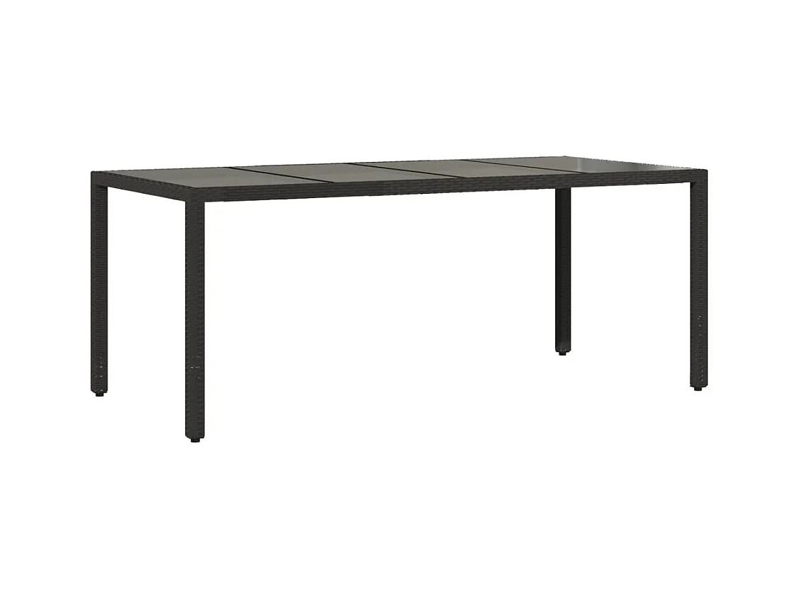 Stafford Springs  Ensemble à manger de jardin et coussins 7 pcs noir rotin acacia