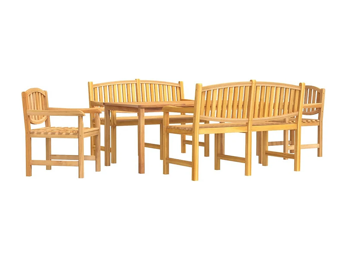 West Mifflin  Juego de comedor para jardín 5 piezas madera maciza de teca