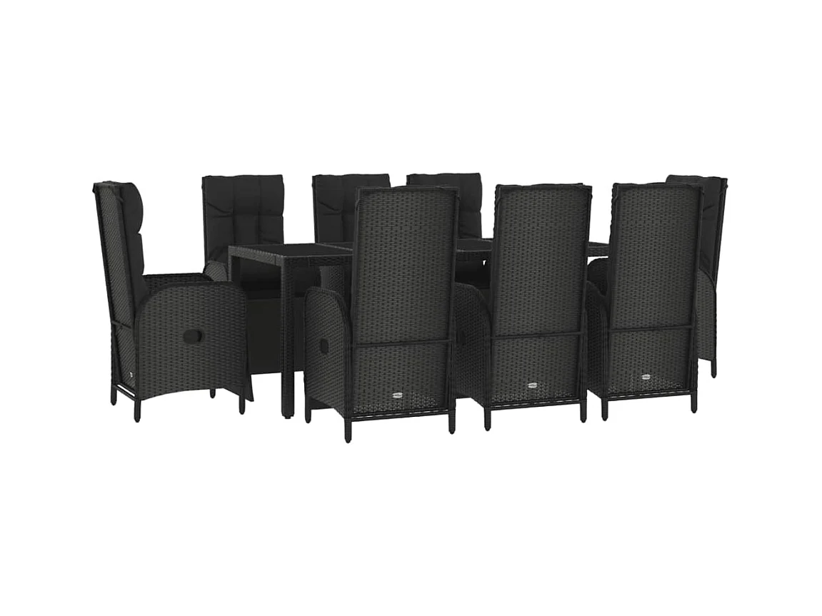 Cisternino  9-delige Tuinset poly rattan zwart