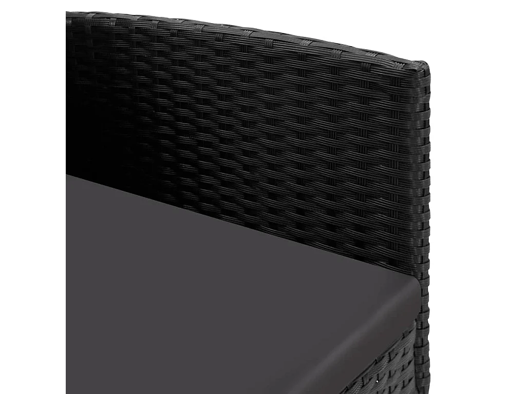 Prolenta Premium -  Ensemble à manger de jardin 5 pcs noir résine tressée et acier