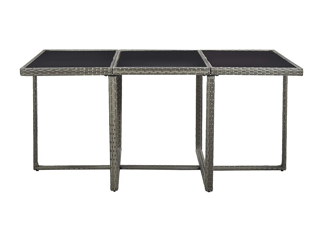 Chenoa  11-delige Tuinset met kussens poly rattan grijs