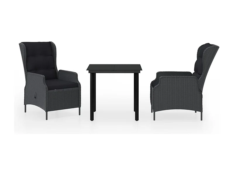 Santa Rosa  Juego de comedor de jardín 3 piezas gris oscuro