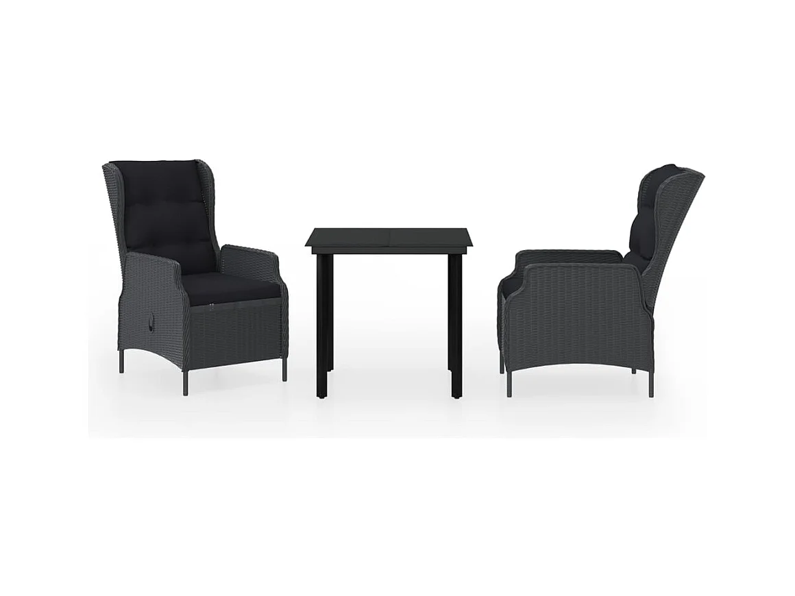 Santa Rosa  Juego de comedor de jardín 3 piezas gris oscuro