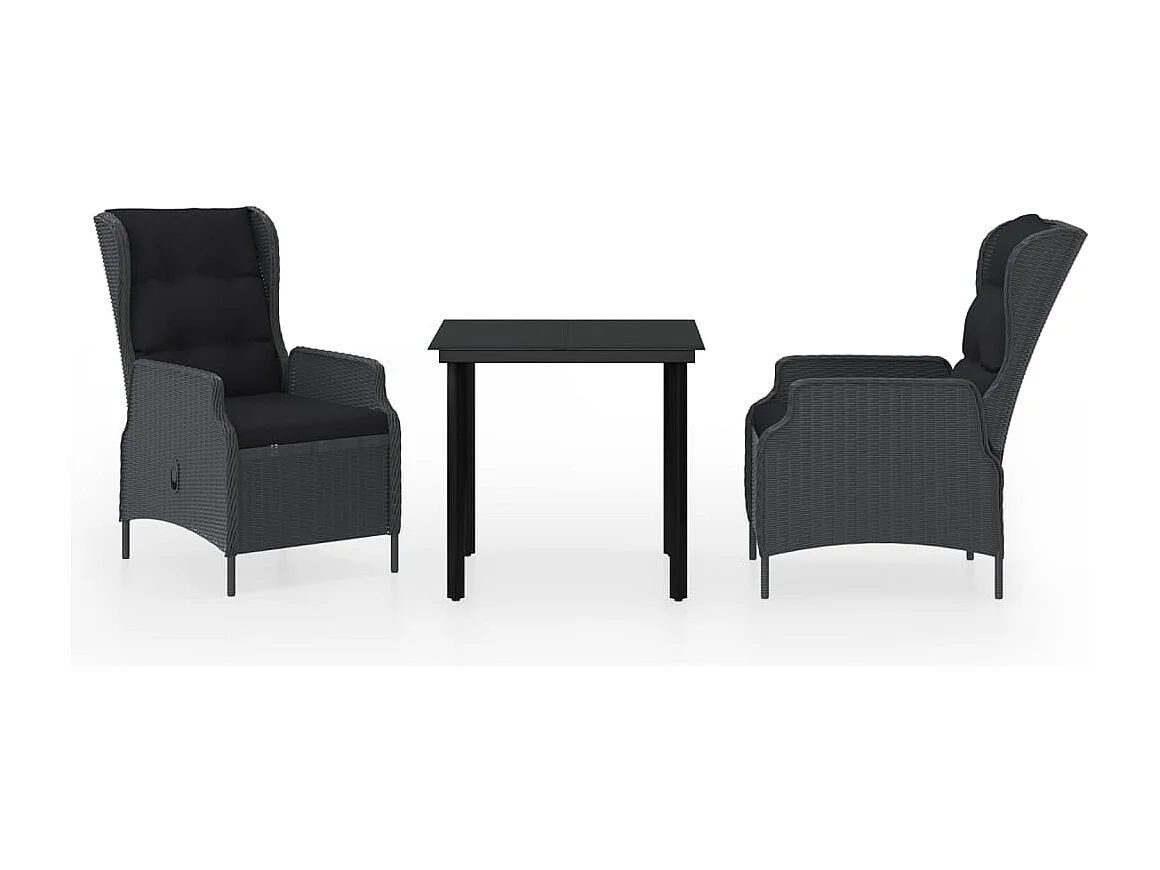 Santa Rosa  Juego de comedor de jardín 3 piezas gris oscuro