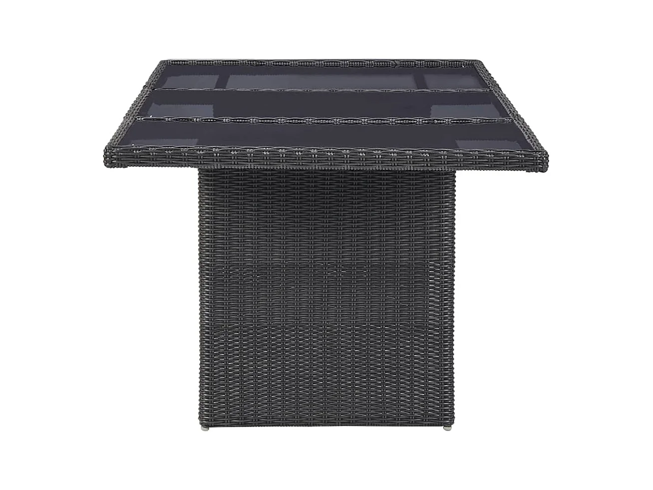 Alvar  Ensemble à manger d'extérieur 7 pcs Résine tressée Noir