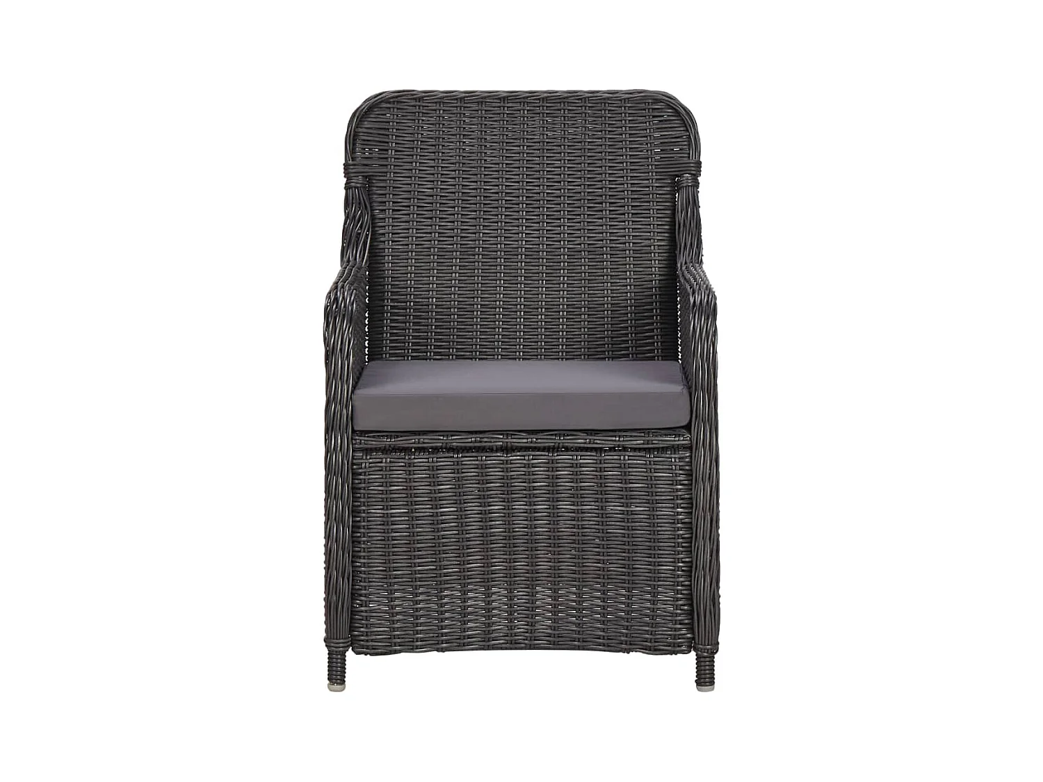 Alvar  Ensemble à manger d'extérieur 7 pcs Résine tressée Noir