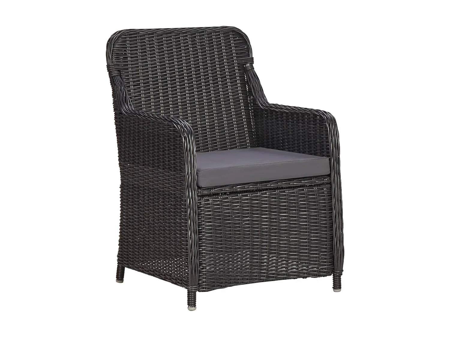 Alvar  Ensemble à manger d'extérieur 7 pcs Résine tressée Noir