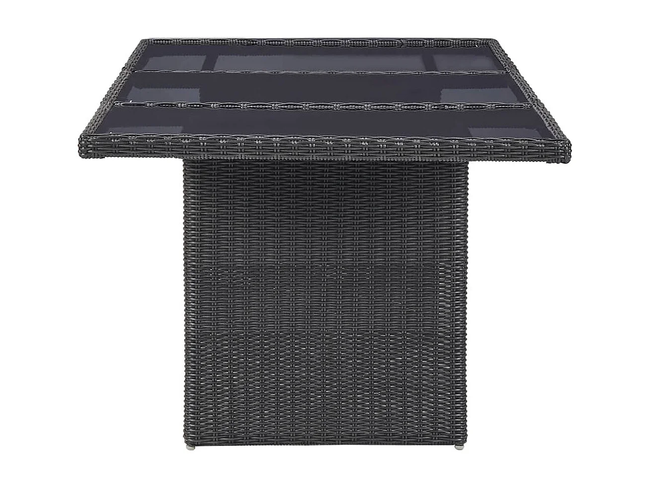 Alvar  Ensemble à manger d'extérieur 7 pcs Résine tressée Noir