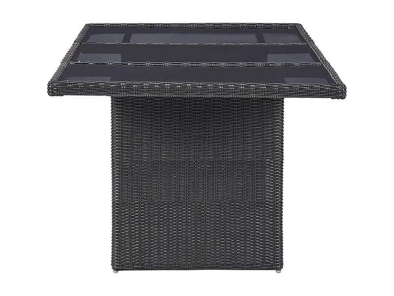 Alvar  Ensemble à manger d'extérieur 7 pcs Résine tressée Noir