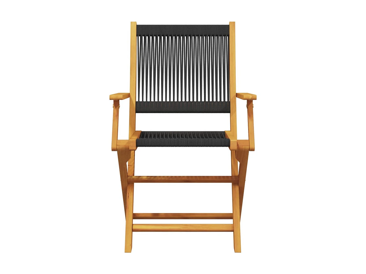 Juno  Ensemble à manger de jardin 5pcs noir polypropylène bois massif