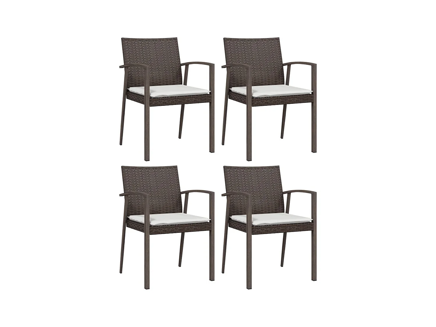 Bucyrus  Ensemble à manger de jardin 5 pcs coussins résine tressée acier