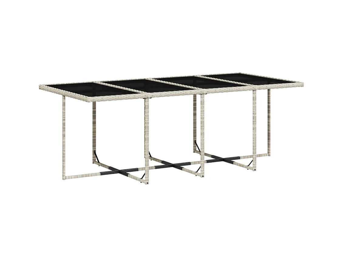 Lubbeek  Ensemble à manger de jardin et coussins 13 pcs gris clair rotin