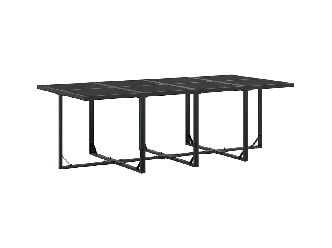 Suze  Juego de comedor para jardín 9 piezas textilene negro