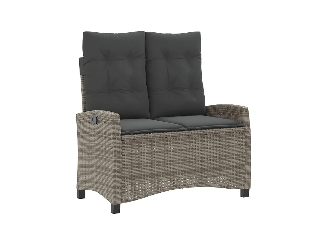 Spello  Ensemble à manger jardin 4pcs et coussins Gris Résine tressée