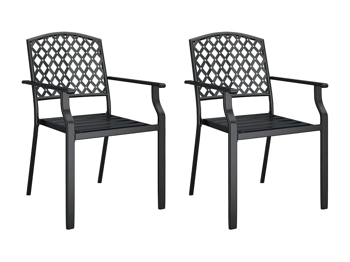 Prolenta Premium -  Juego de comedor de jardín 3 piezas acero gris antracita