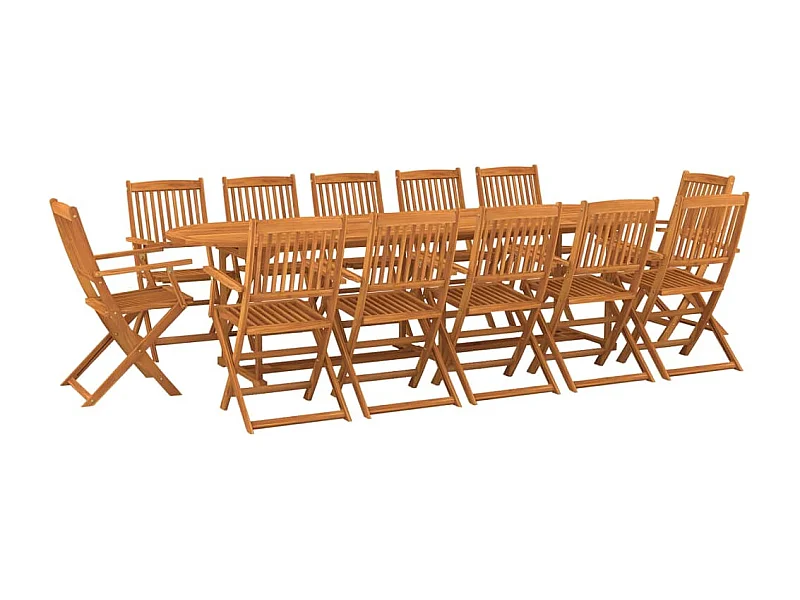 Gideon  Ensemble à manger de jardin 13 pcs 280x90x75 cm bois d'acacia