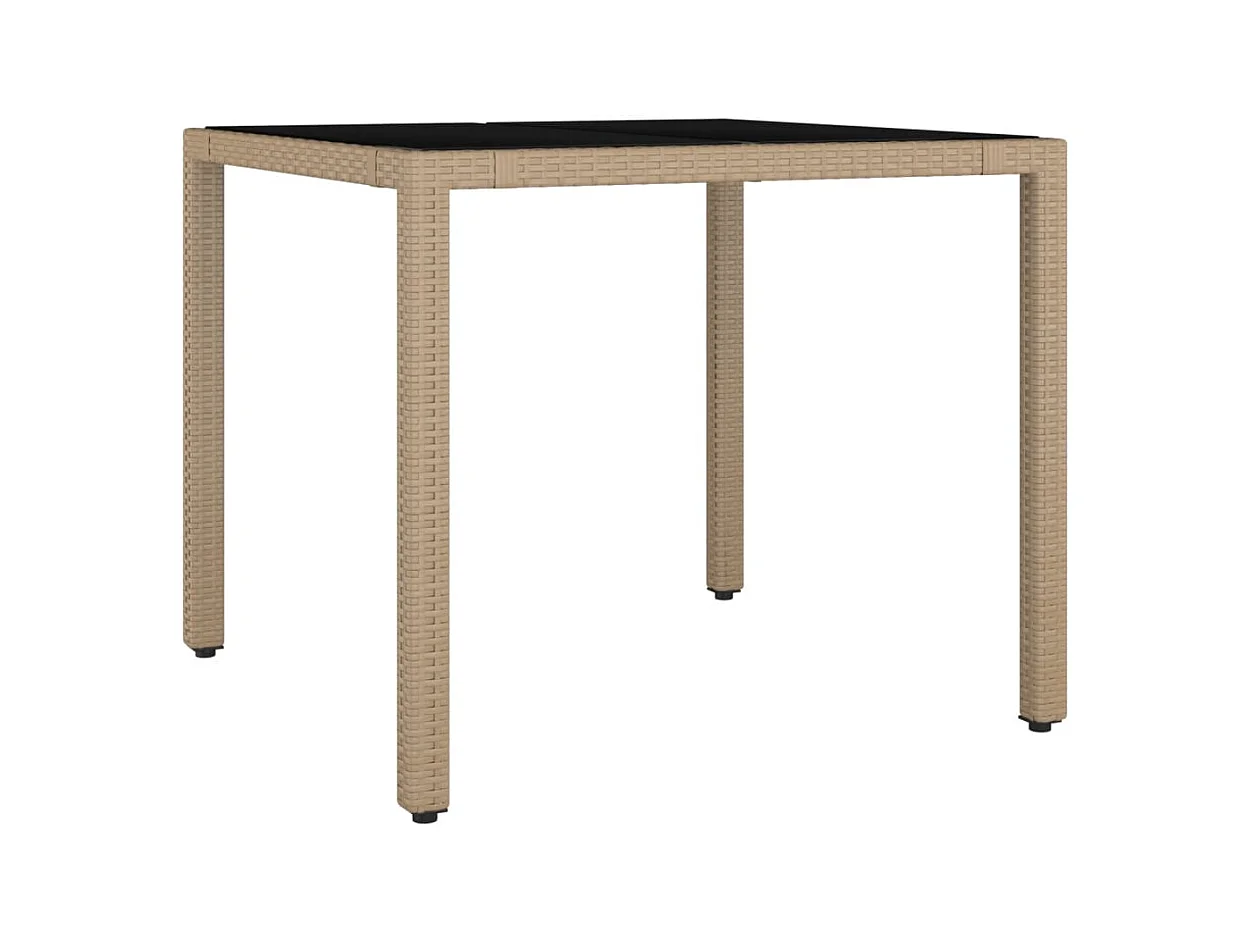 Barnesville  Ensemble à manger de jardin avec coussins 5pcs Beige poly rotin