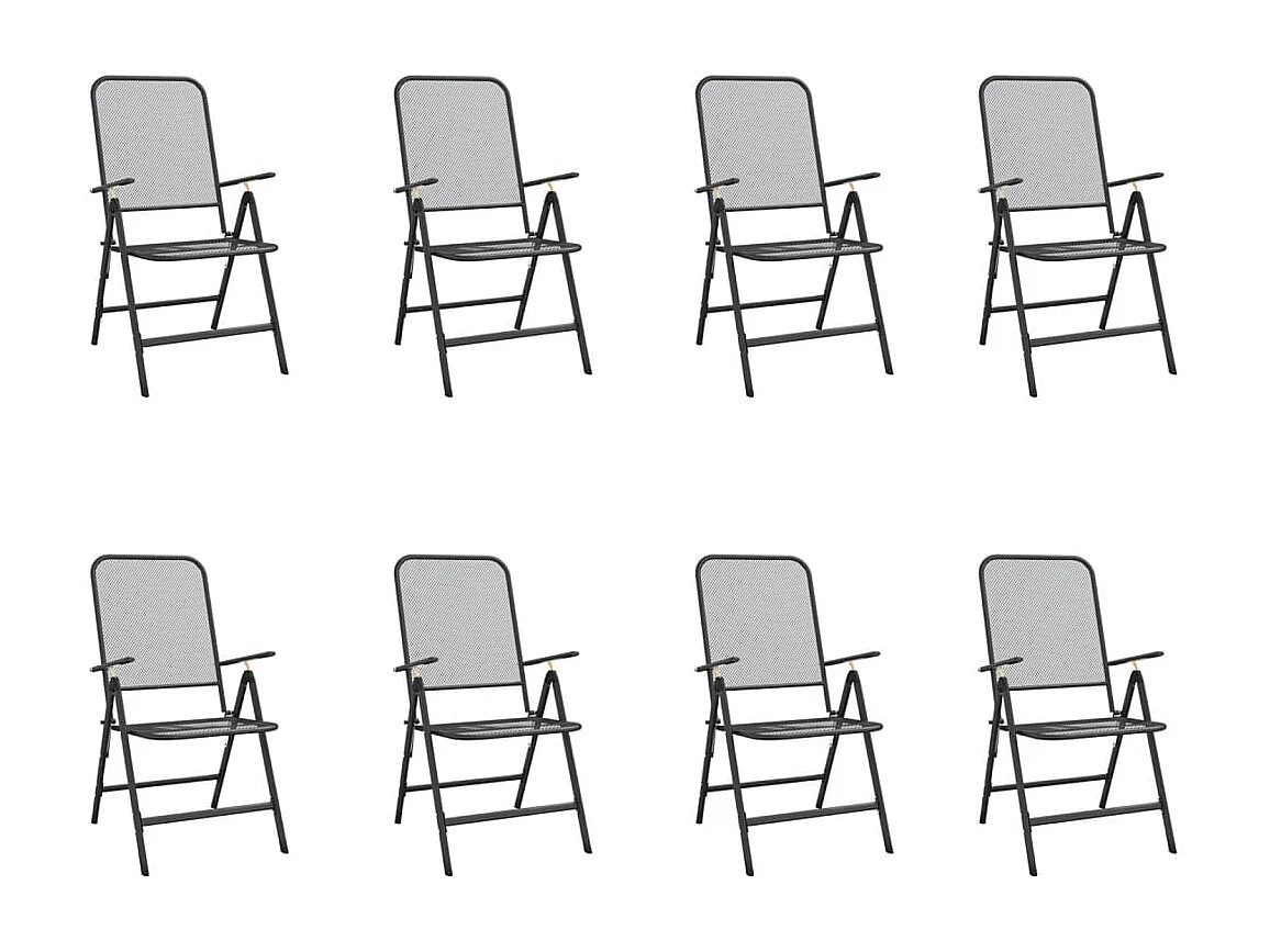 Jenneke  Ensemble à manger de jardin 9 pcs anthracite métal maille