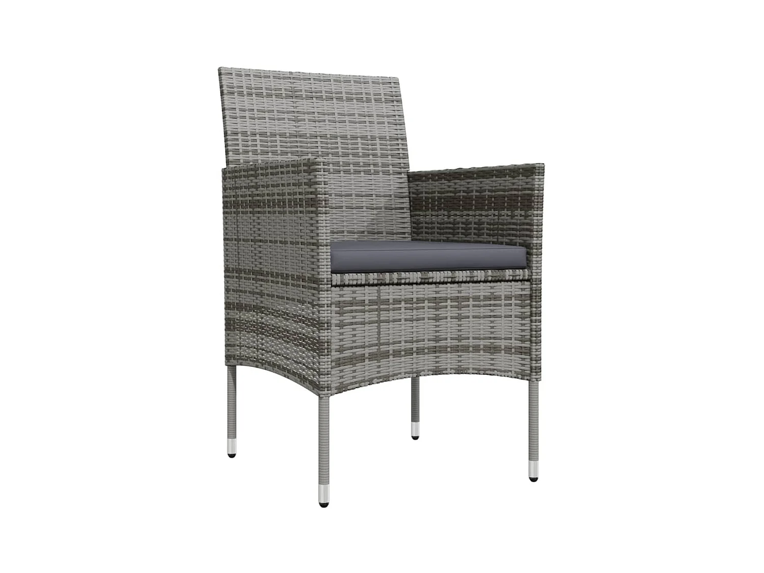 Cesarino  Ensemble à manger de jardin et coussins 5pcs Gris/noir