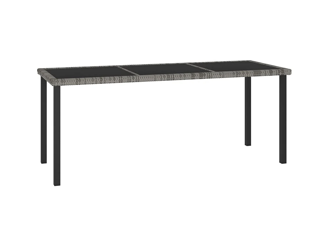 Wahiawa  Ensemble à manger de jardin 7 pcs Résine tressée Gris