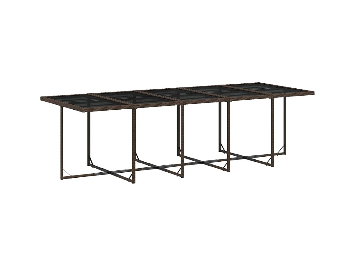 Jeffersontown  Ensemble à manger de jardin et coussins 11 pcs marron rotin