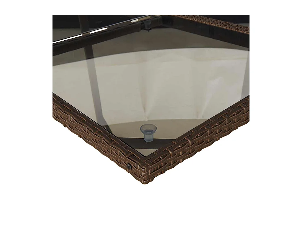 Jeffersontown  Ensemble à manger de jardin et coussins 11 pcs marron rotin