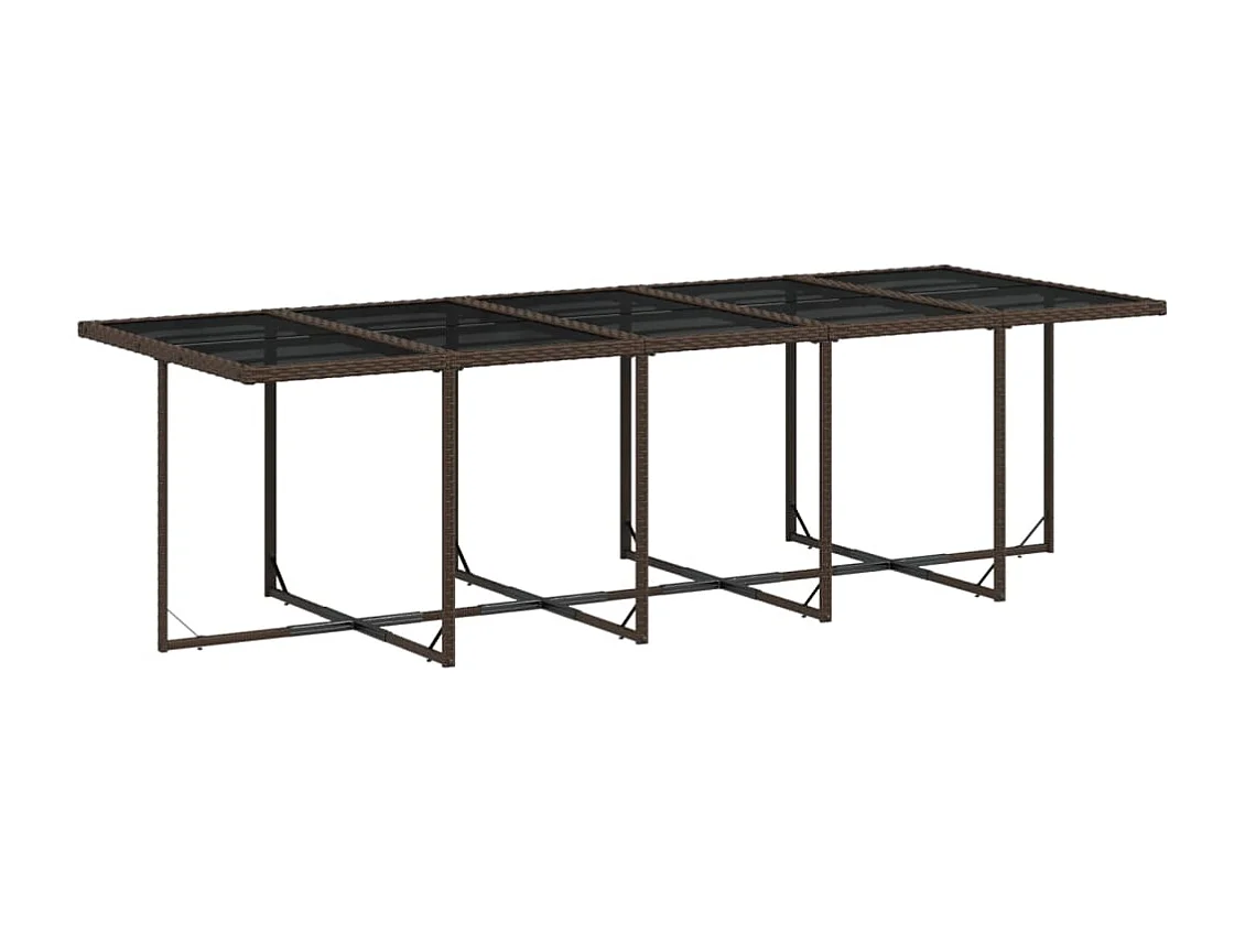 Jeffersontown  Ensemble à manger de jardin et coussins 11 pcs marron rotin