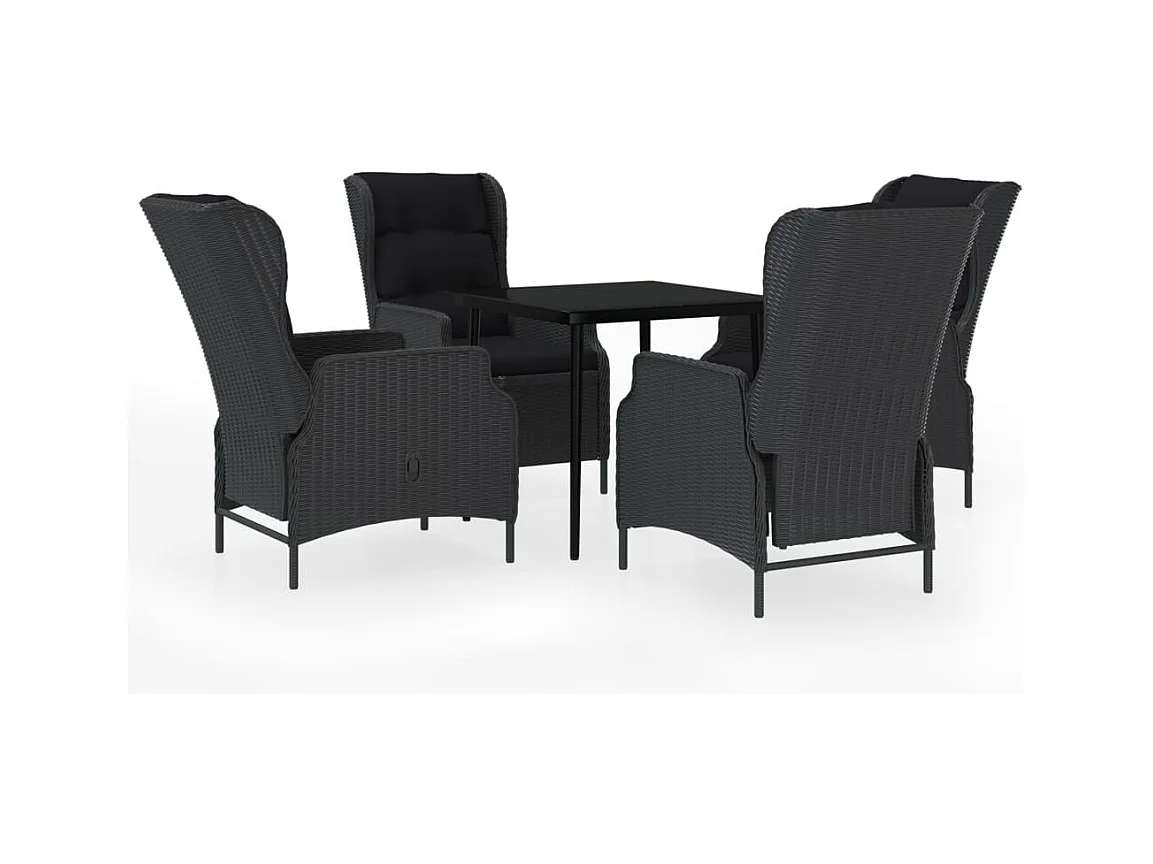 Mayra  Ensemble à manger de jardin 5 pcs Gris foncé