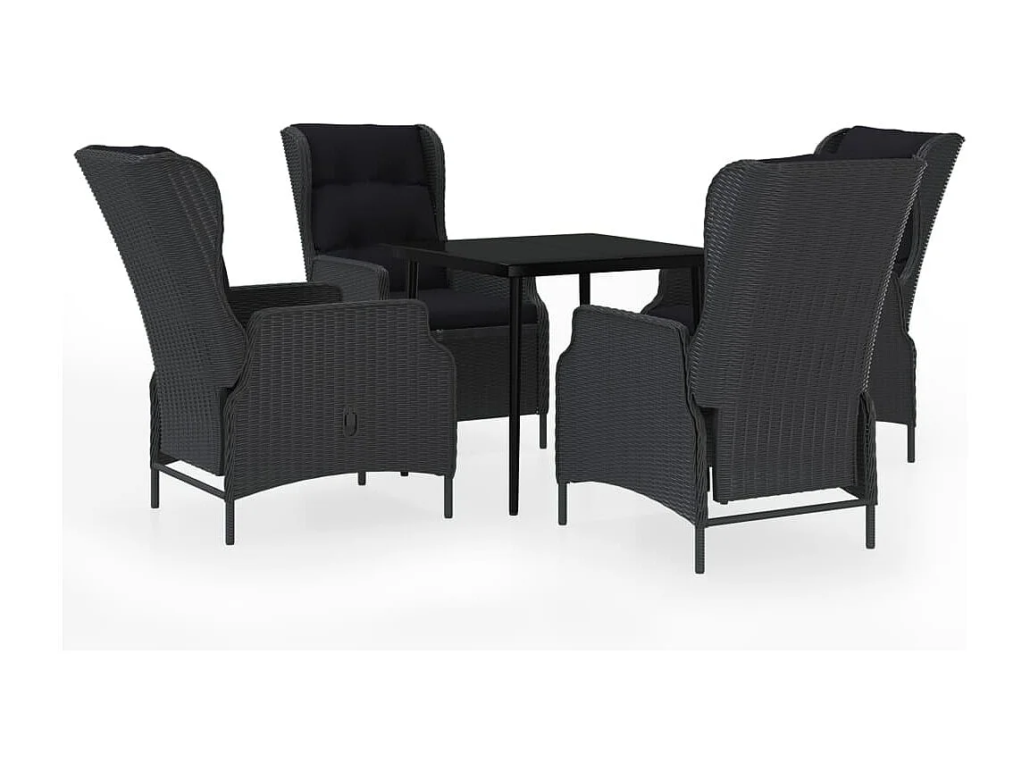 Mayra  Ensemble à manger de jardin 5 pcs Gris foncé