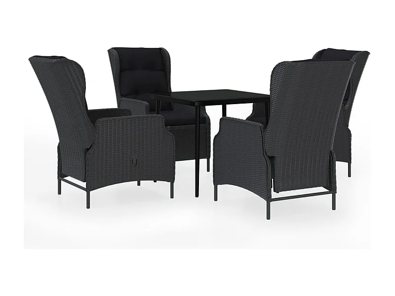 Mayra  Ensemble à manger de jardin 5 pcs Gris foncé