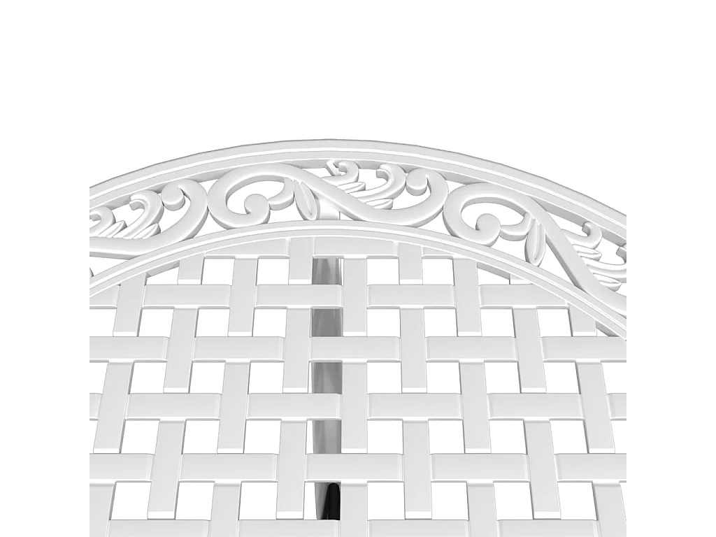 Prolenta Premium -  Ensemble à manger de jardin 5 pcs blanc aluminium coulé