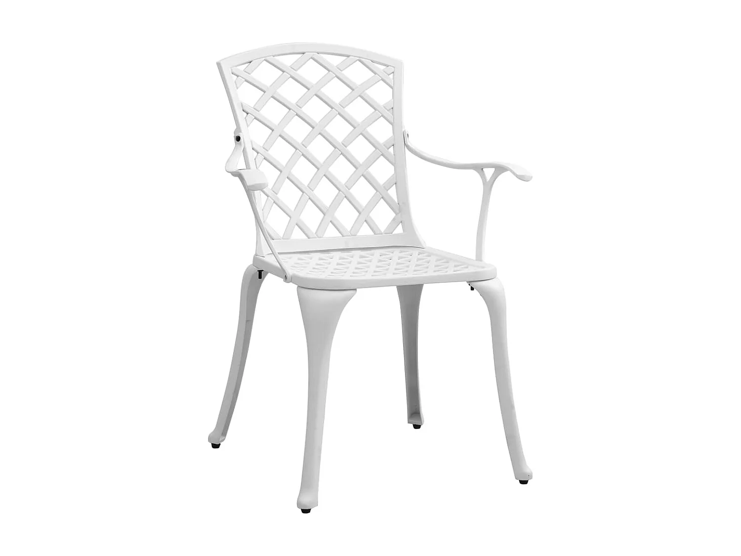 Prolenta Premium -  Ensemble à manger de jardin 5 pcs blanc aluminium coulé